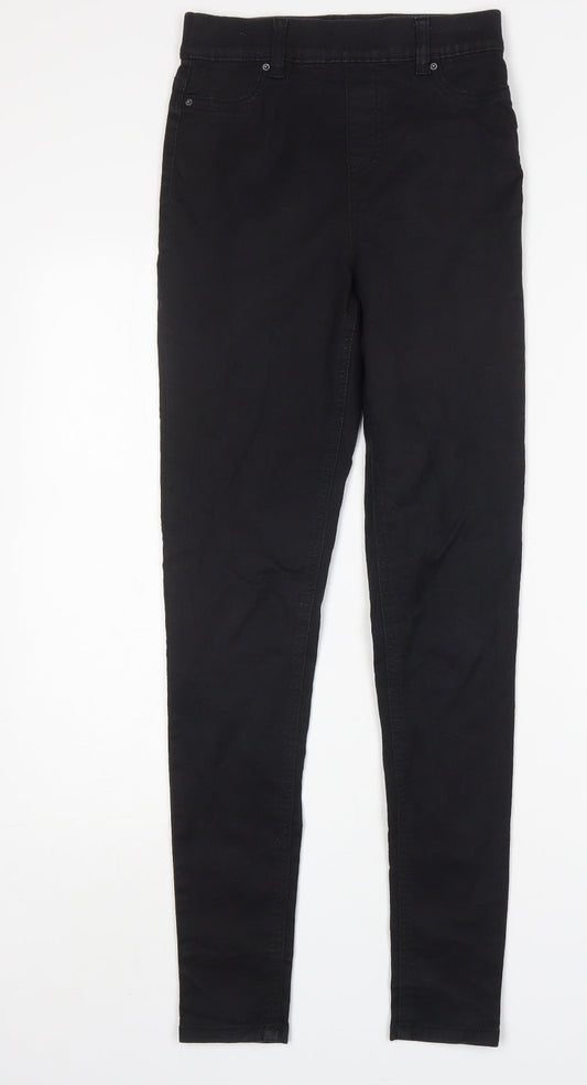 Additional front view of F&F women’s black cotton skinny jeans, size UK 6, 30-inch leg regular
