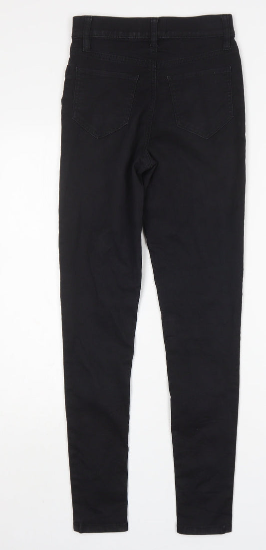 F&F Womens Black Cotton Skinny Jeans Size 6 L30 in Regular
