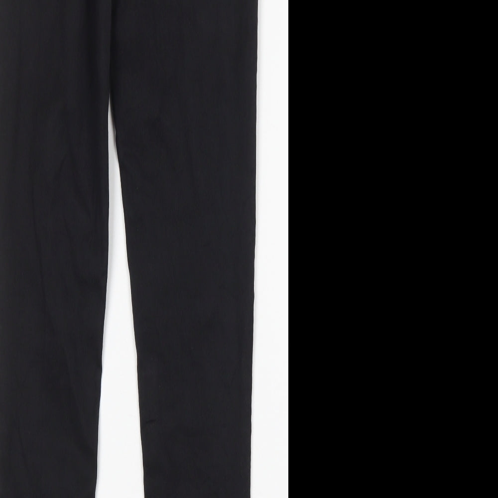 Brand and care label for F&F women’s black cotton skinny jeans, size UK 6, 30-inch leg regular