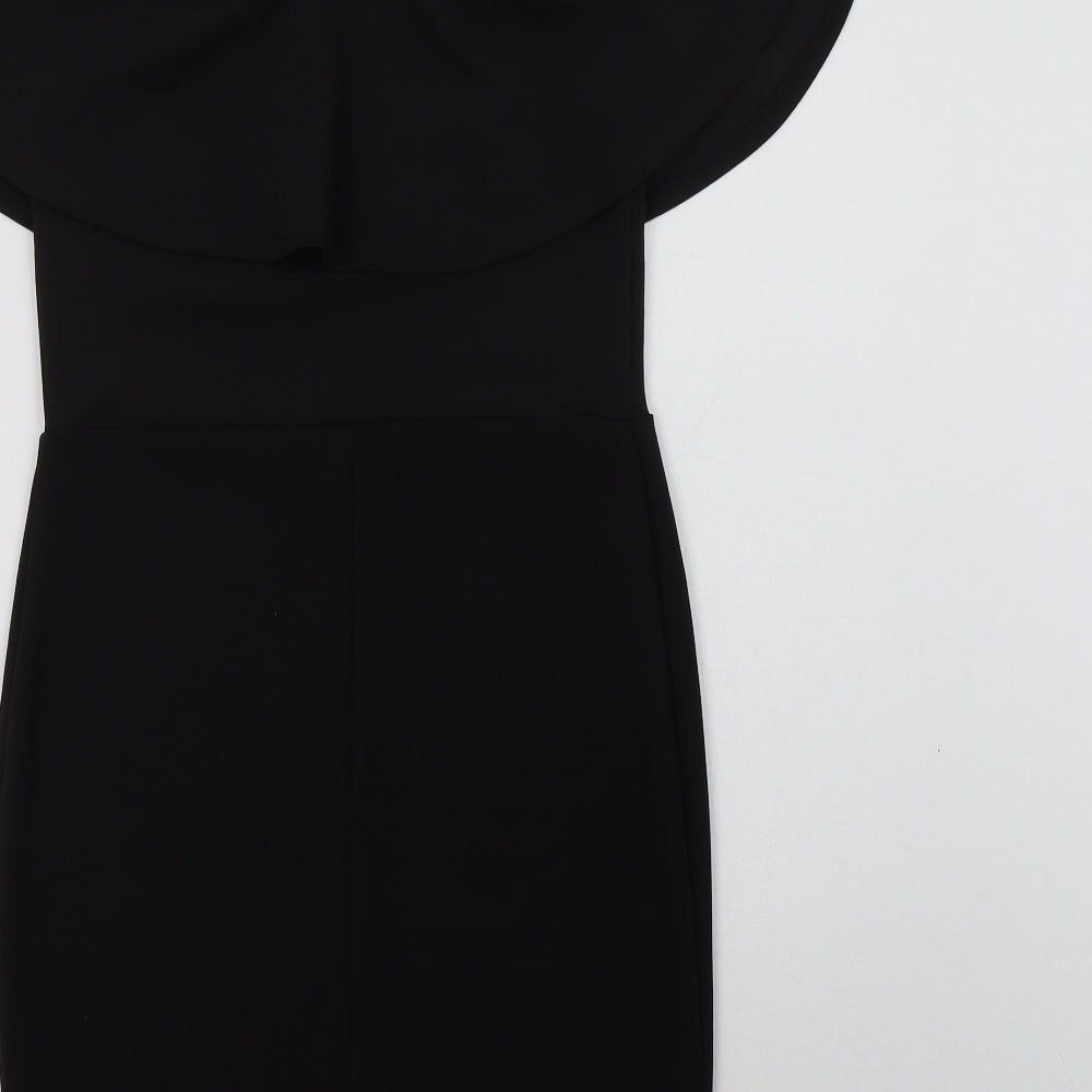 Primark Womens Black Polyester Bodycon Size 8 Off the Shoulder