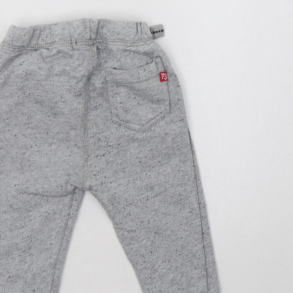 Minoti Baby Grey Cotton Pedal Pusher Trousers Size 6-9 Months Drawstring