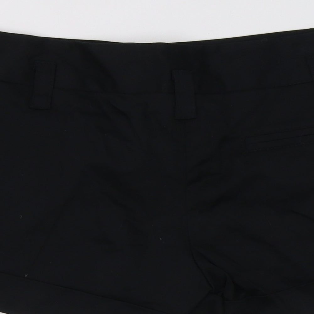 New Look Womens Black Cotton Chino Shorts Size 6 L3 in Regular Button