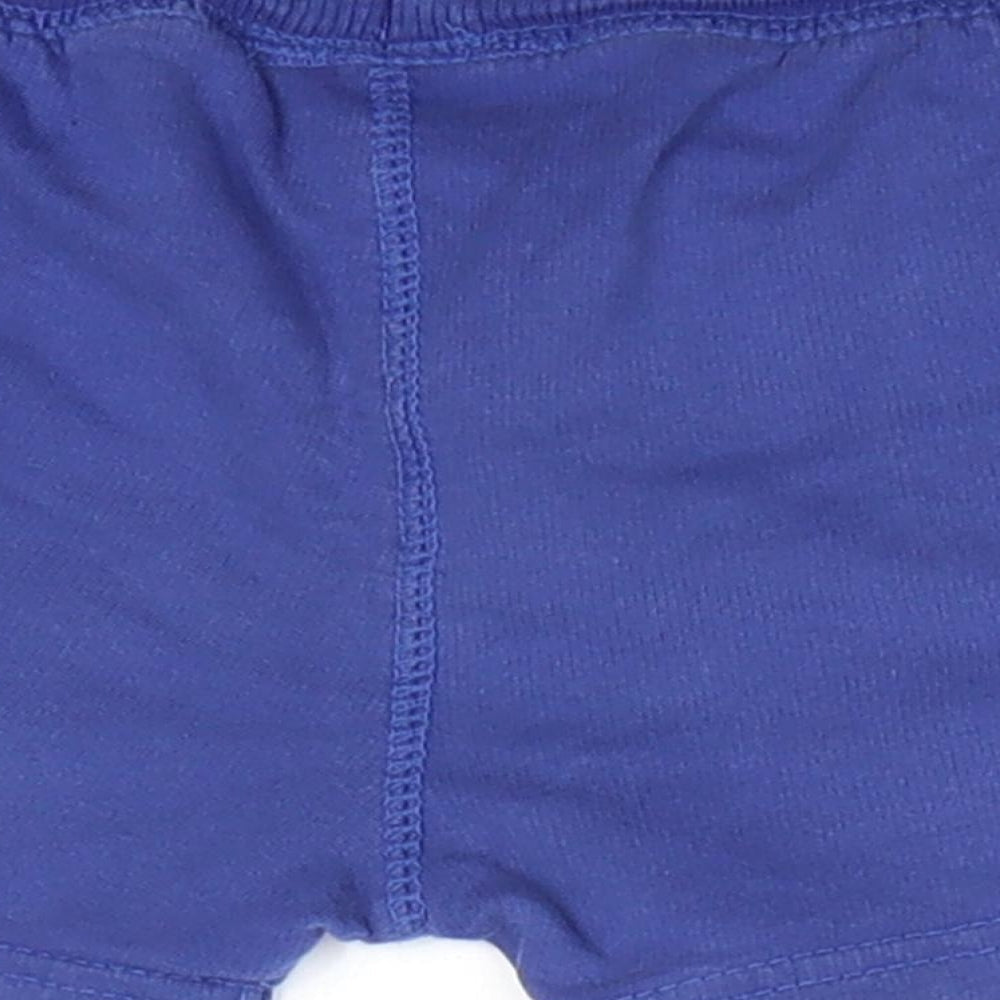 Zara Boys Blue Cotton Cropped Trousers Size 12-18 Months Drawstring - Mid Blue Shorts