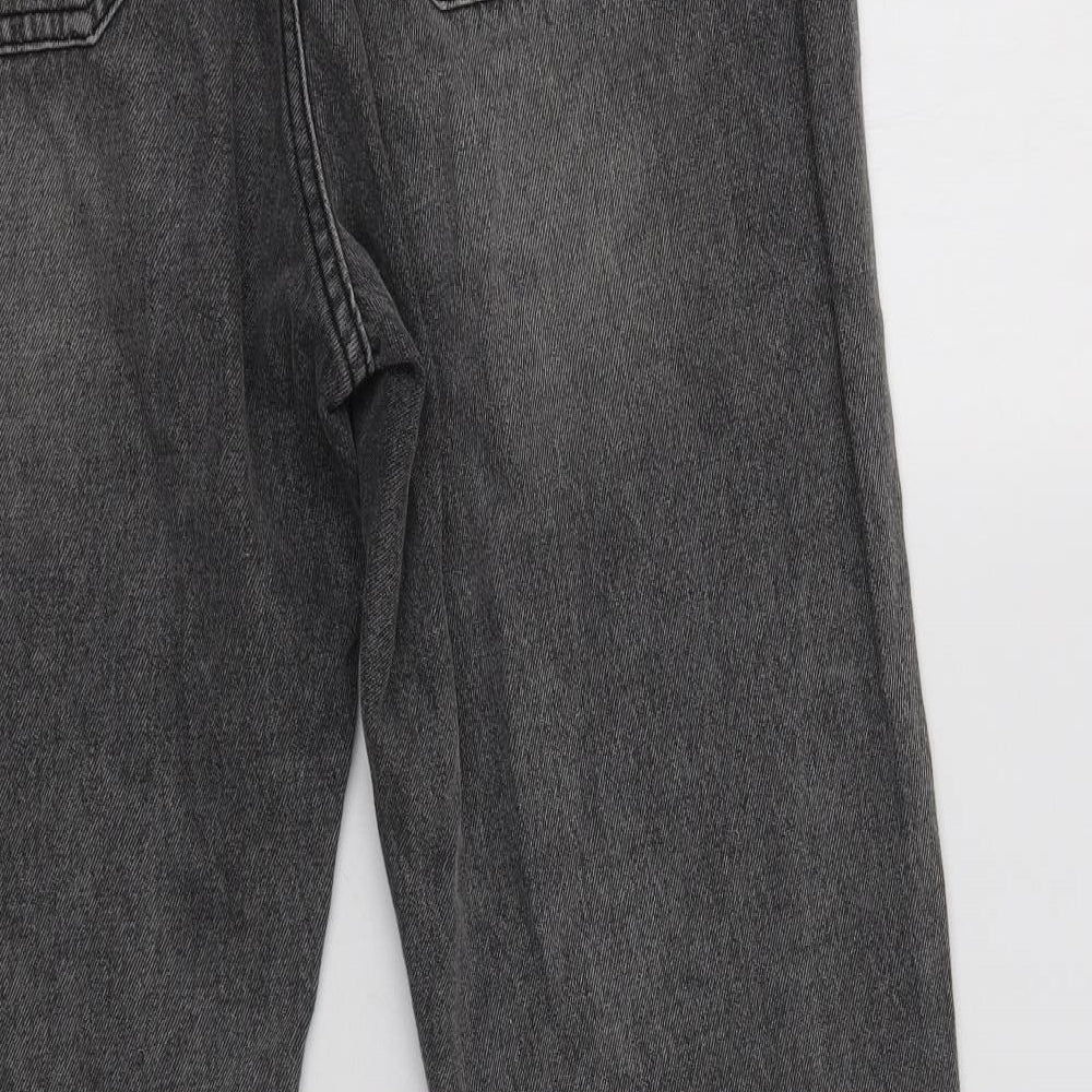 By Egreis Womens Grey Cotton Tapered Jeans Size M L29 in Regular Button
