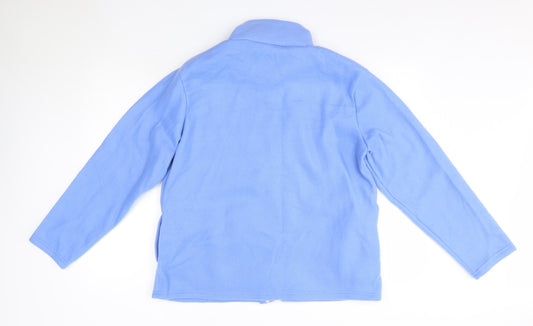 Womens UK Size M Anne de Lancay Blue Full Zip Jumper