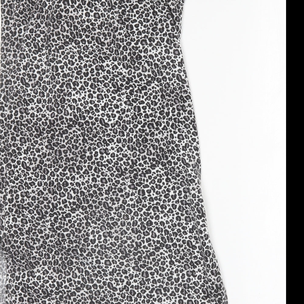 Boohoo Womens Multicoloured Animal Print Polyacrylate Fibre Tank Dress Size 8 V-Neck