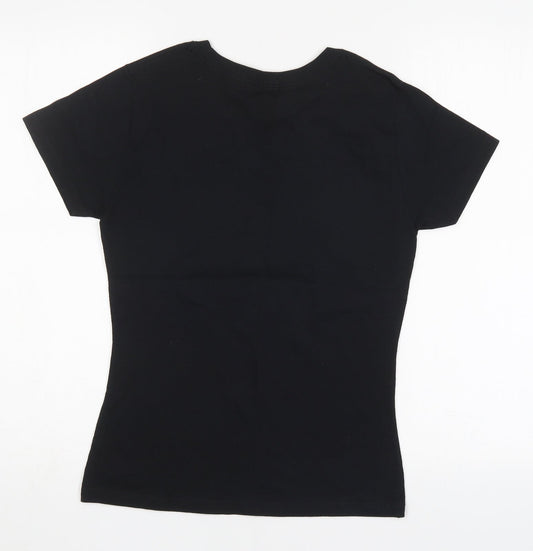 Womens UK Size M Preworn Black Basic T-Shirt