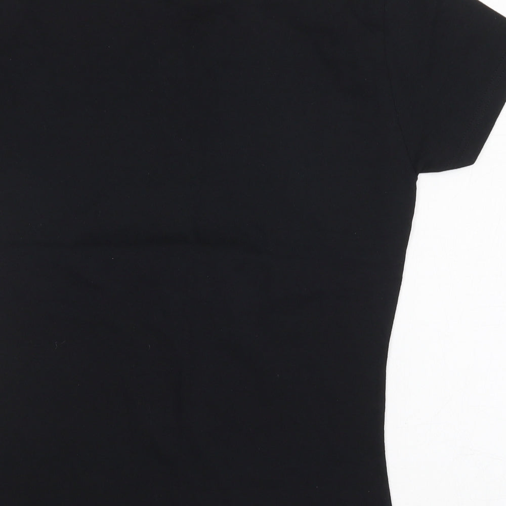 Womens UK Size M Preworn Black Basic T-Shirt
