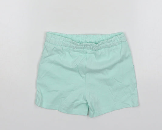Nutmeg Girls Green Cotton Sweat Shorts Size 4-5 Years Regular