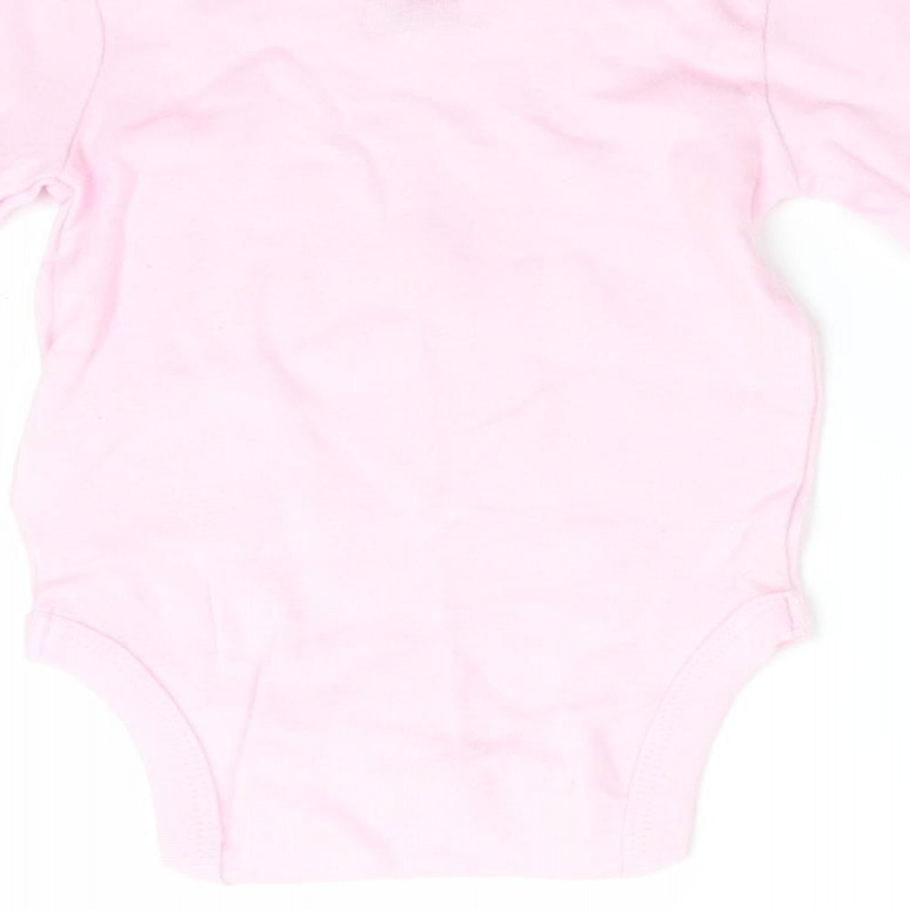 Neutral Girls Pink Animal Print Cotton Romper One-Piece Size 3-6 Months Snap - Polar Bear Free Hugs Pale pink