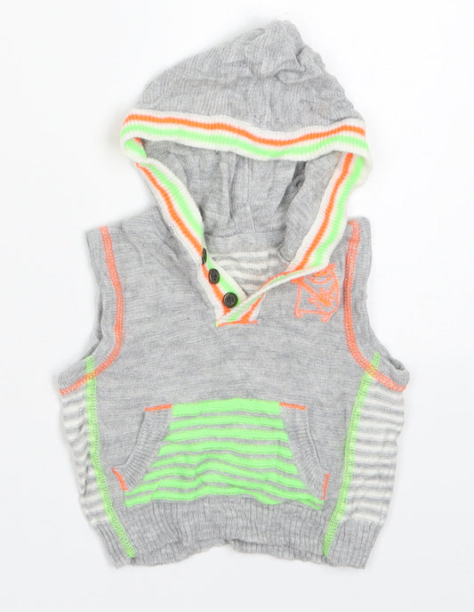 George Boys Multicoloured Striped Acrylic Pullover Jumper Size 0-3 Months Pullover