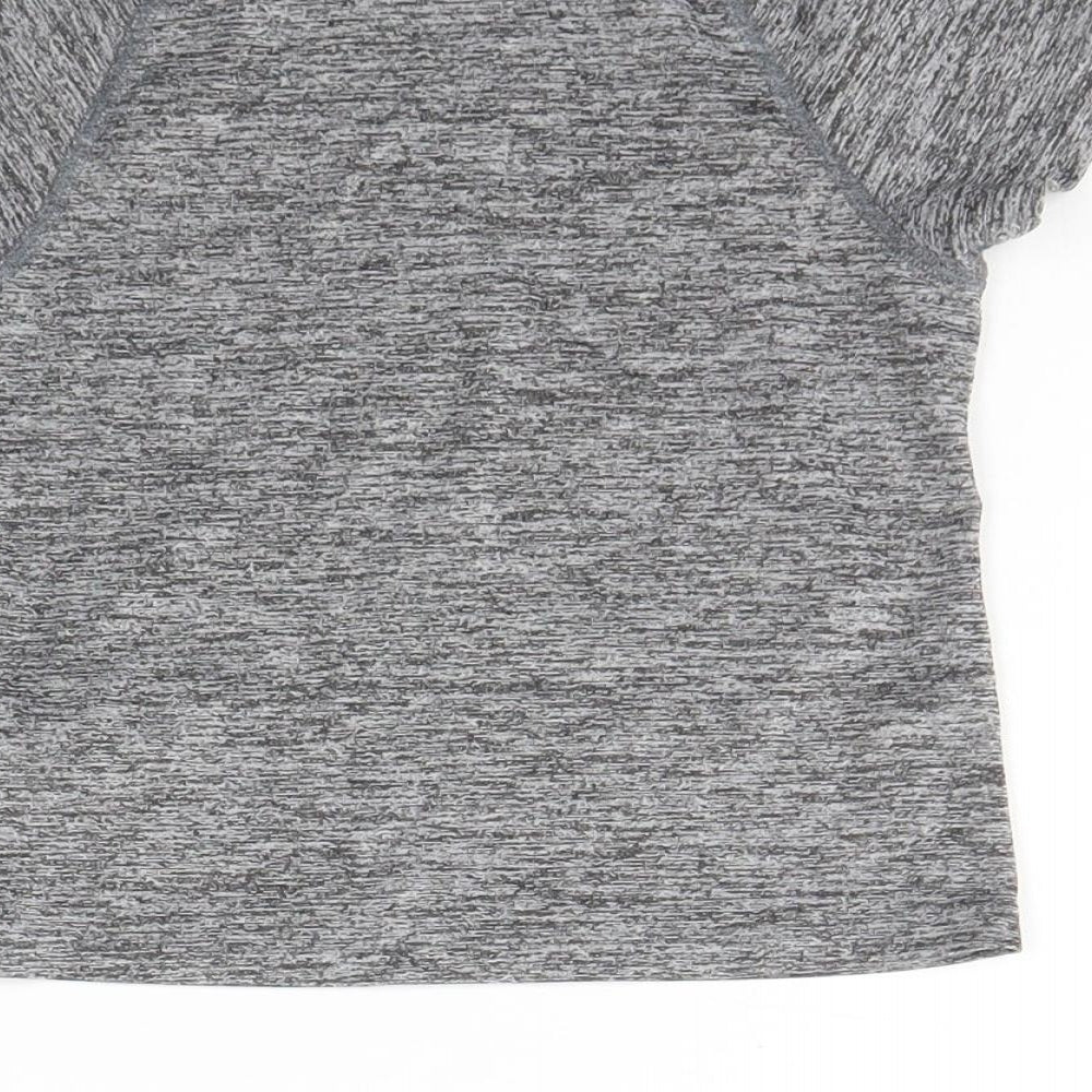 Matalan Girls Grey Polyester Basic T-Shirt Size 4 Years Round Neck