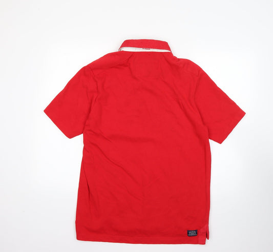 Mens UK Size L Wales 100% Cotton Polo Shirt