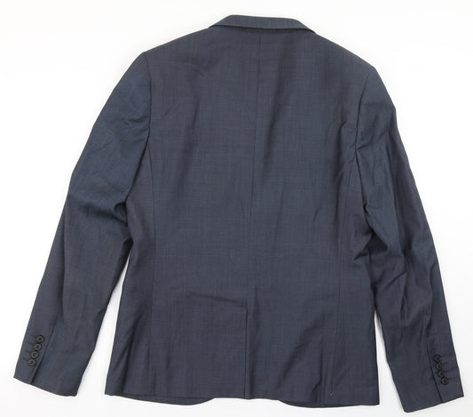 Topman Mens Blue Polyester Jacket Blazer Size 40
