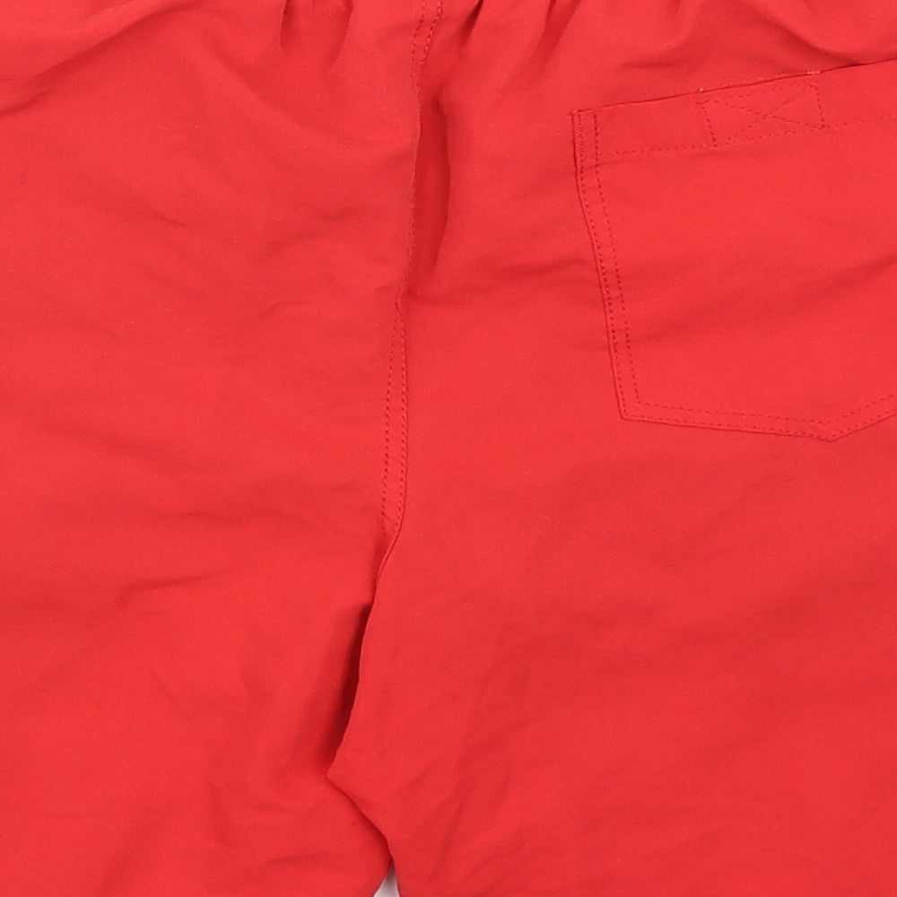 River Island Mens Red Polyester Athletic Shorts Size S L6 in Regular Drawstring