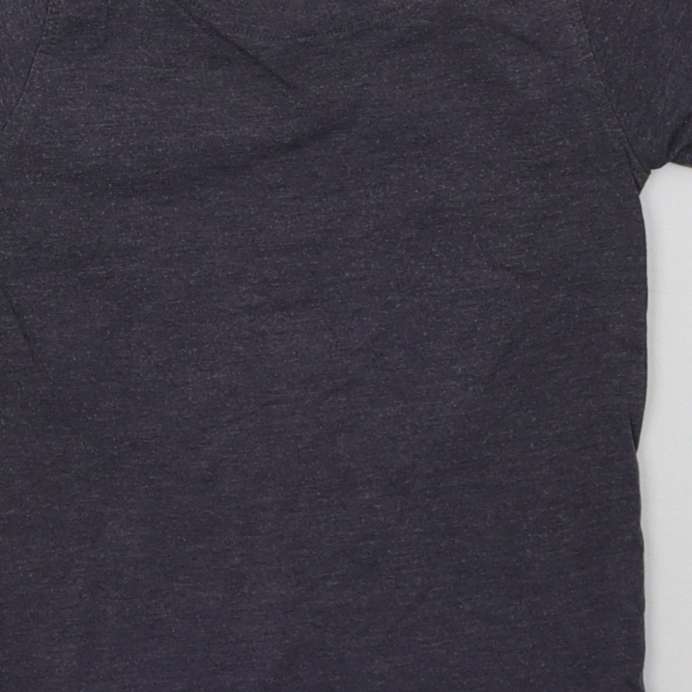 hullabaloo Boys Grey Geometric Cotton Basic T-Shirt Size 3-4 Years Crew Neck Pullover