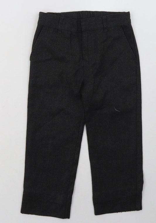 F&F Boys Grey Polyester Capri Trousers Size 5-6 Years Regular Hook & Eye - School Wear