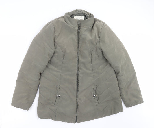BHS Womens Green Jacket Coat Size 18 Zip