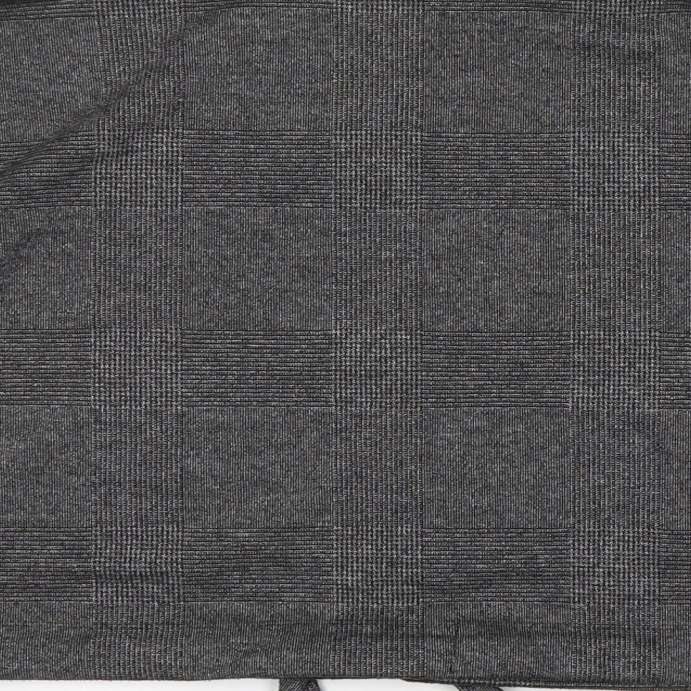 Primark Womens Grey Round Neck Check Polyester Pullover Jumper Size 16