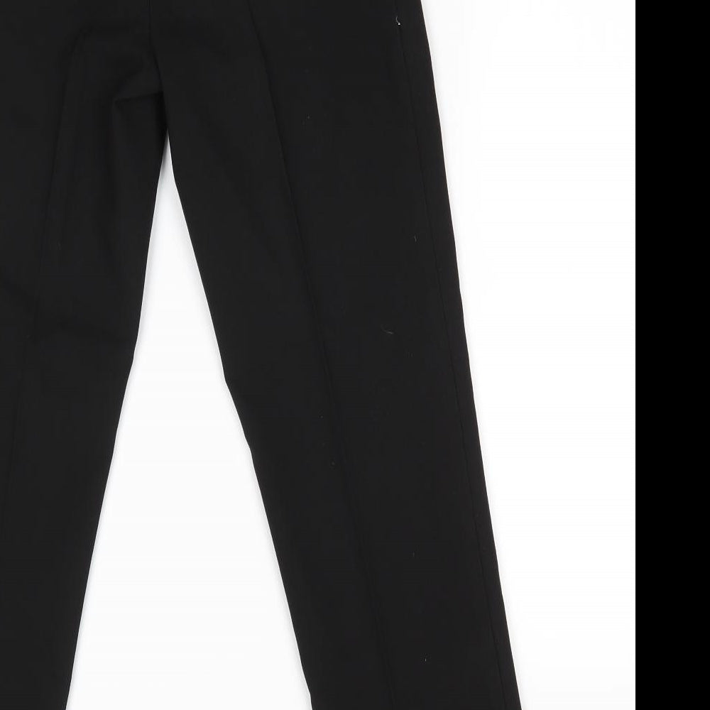 Brand and care label for Marks & Spencer boys’ black polyester dress pants trousers, years regular zip - back elastication