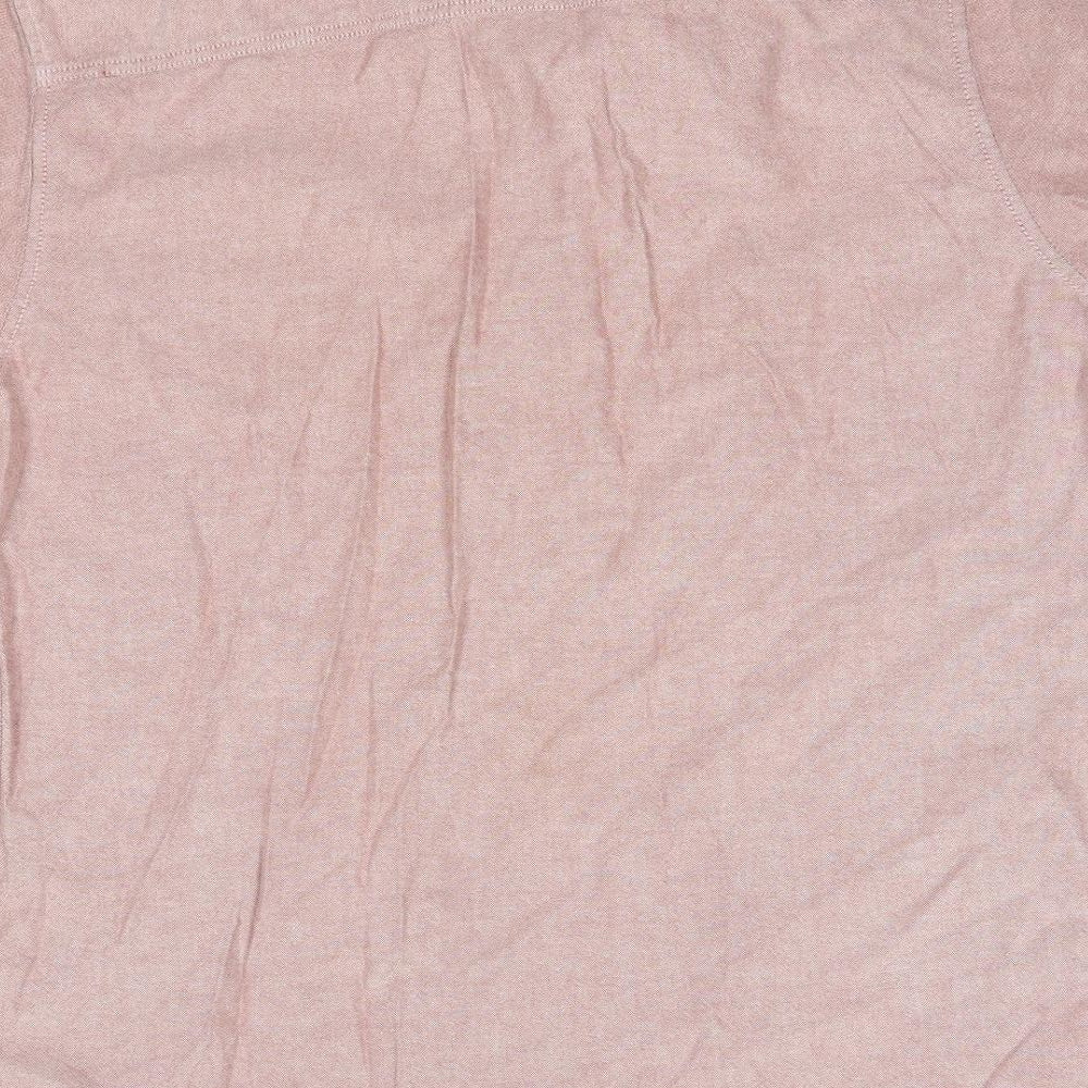 Mens UK Size M Topman Pink Button-Up Short Sleeve Casual Shirt