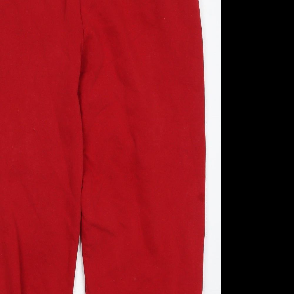 Primark Womens Red Cotton Sweatpants Trousers Size 12 L26 in Regular Drawstring - If You're Reading This Have a Great Day Give the World Good Energy