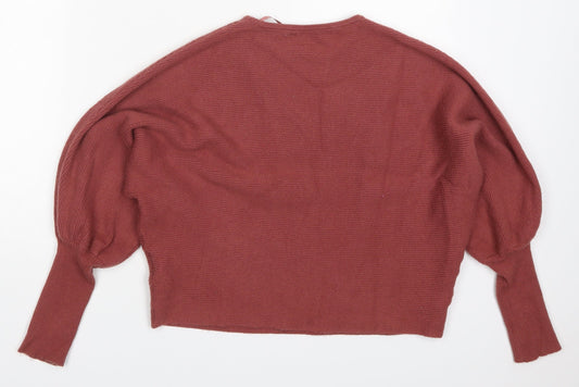 Primark Womens Pink Round Neck Viscose Pullover Jumper Size 12