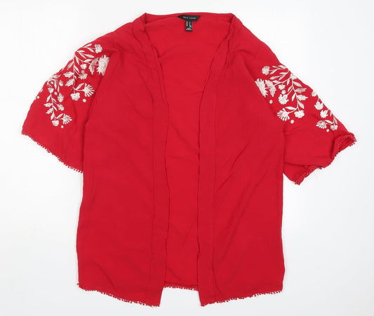 New Look Womens Red Floral Jacket Size M