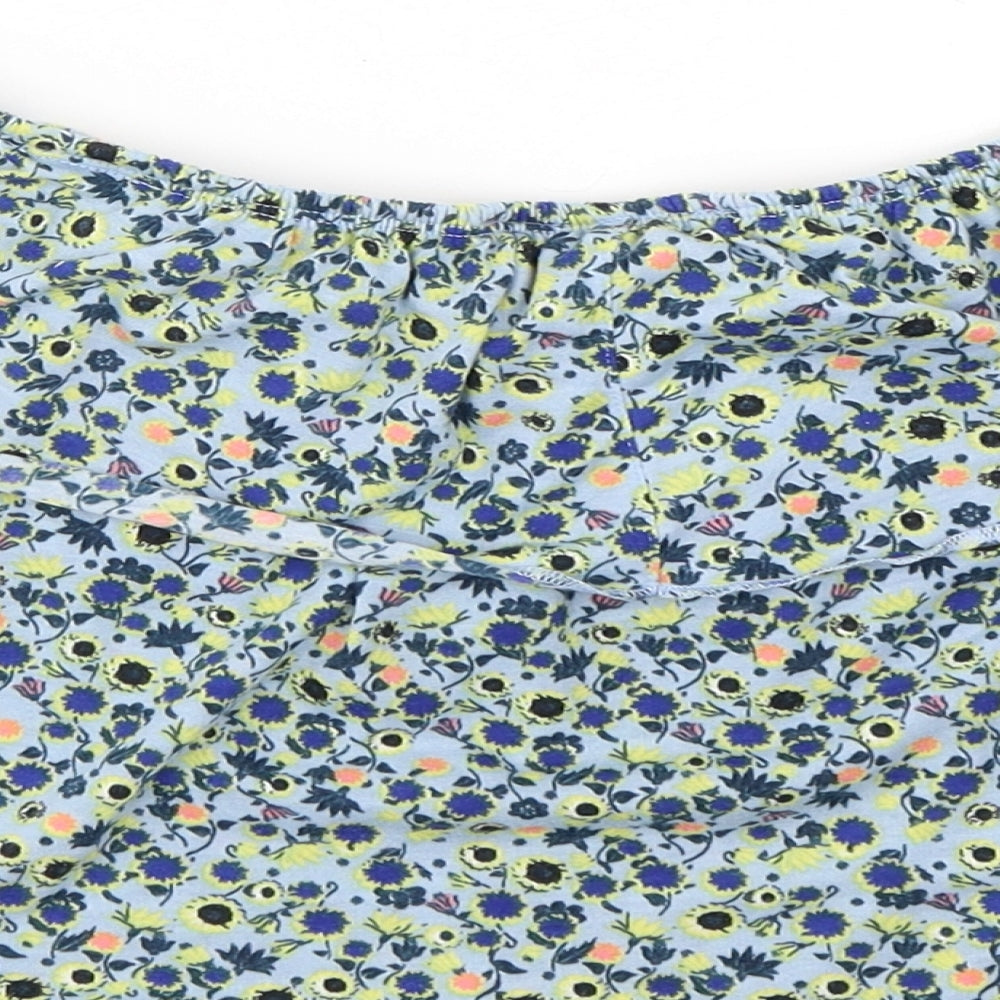Womens UK Size 12 Topshop Blue Cropped T-Shirt