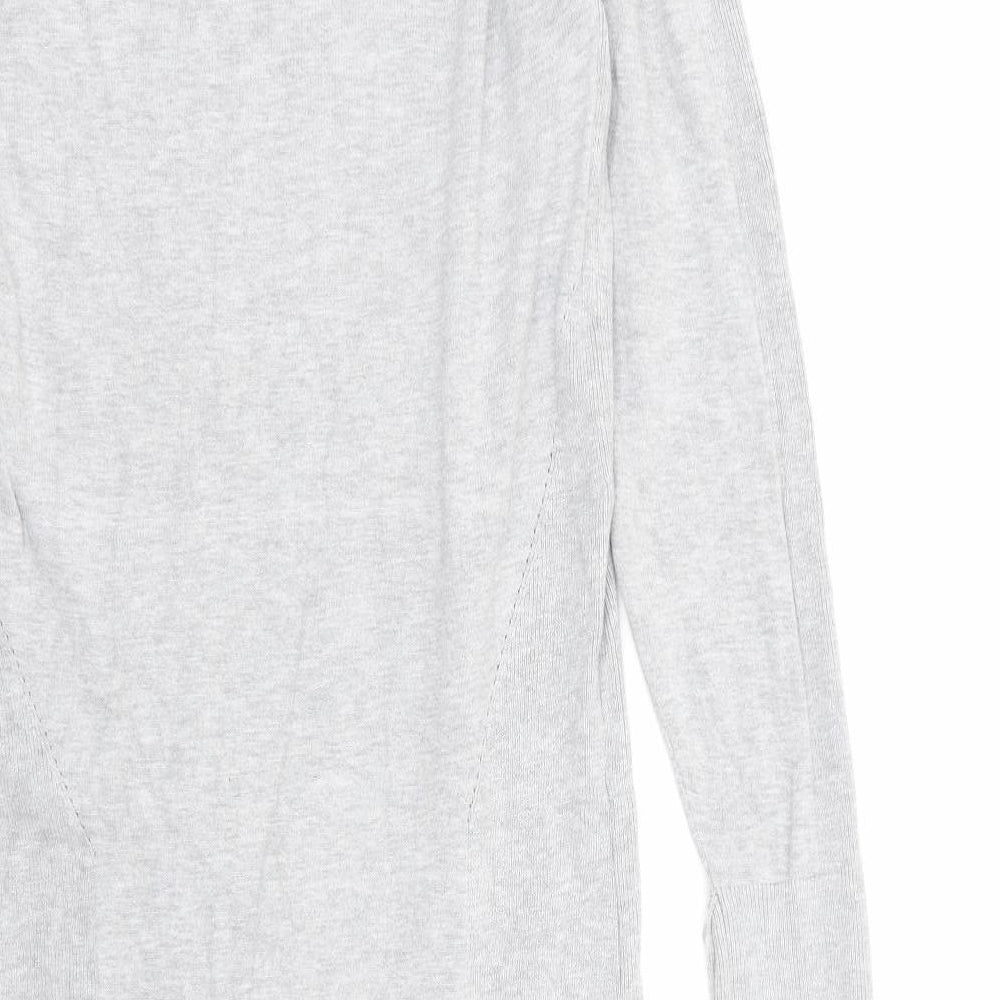 Brand and care label for Mamalicious women’s grey viscose jumper dress, size L, round neck