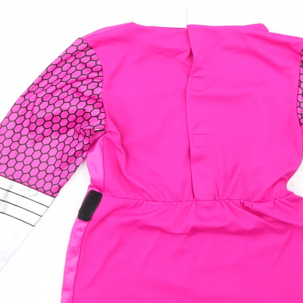Power Rangers Girls Multicoloured Geometric 100% Polyester Fit & Flare Size 7-8 Years Round Neck - power rangers