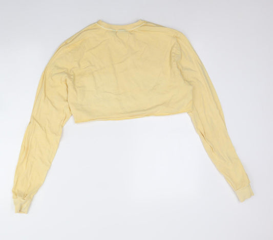 Womens UK Size 8 ASOS Yellow Cropped T-Shirt
