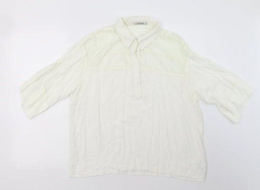 Axel Womens White Viscose Basic Polo Size 14 Collared