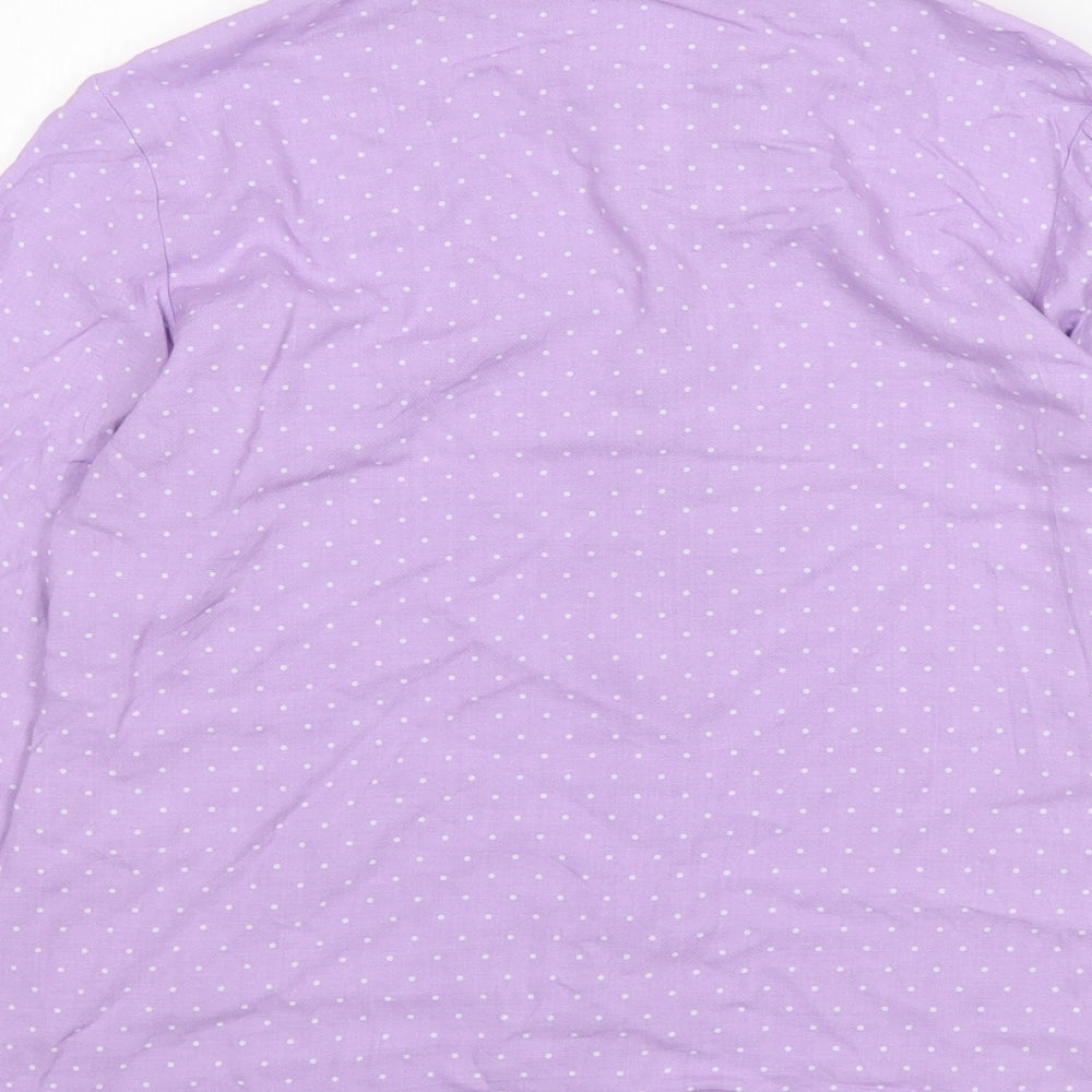 EWM Womens Multicoloured Polka Dot Viscose Basic Button-Up Size 14 Collared