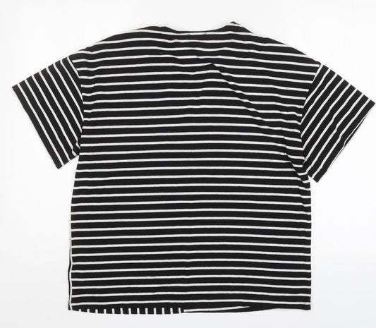 NEXT Womens Multicoloured V-Neck Striped Viscose Pullover Jumper Size 14