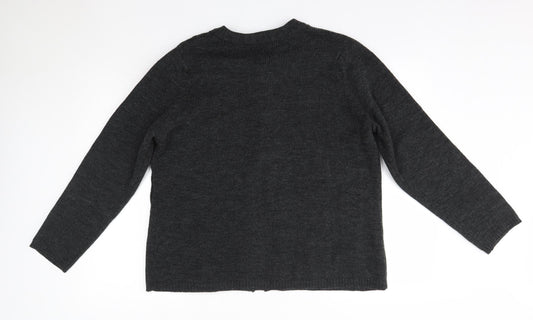 Womens UK Size L BM Grey Cardigan Jumper