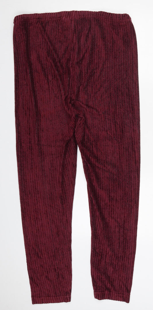 Kaleidoscope Womens Red Viscose Trousers Size 16 L28 in Regular