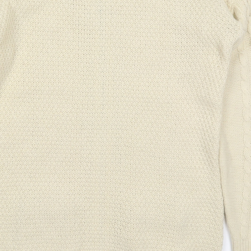 Womens UK Size 6 River Island Beige Full Zip Jumper