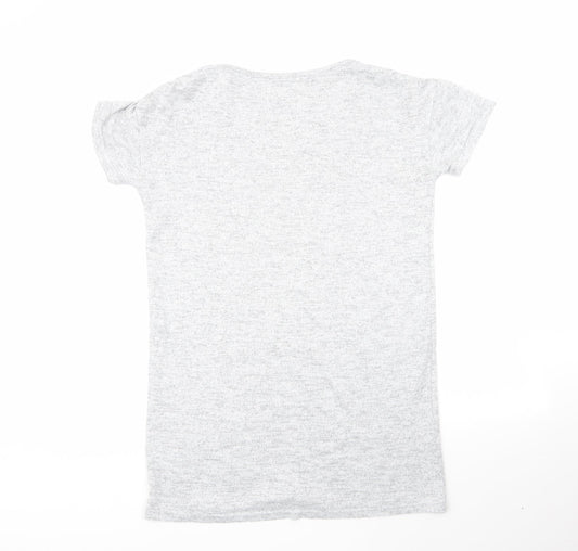 TU Womens Grey Geometric Polyester Jumper Dress Size 12 Round Neck