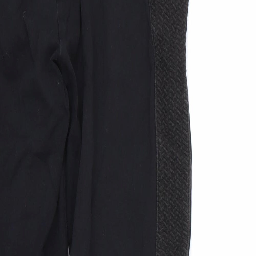 imited Womens Black Cotton Cropped Leggings Size 12 L24 in
