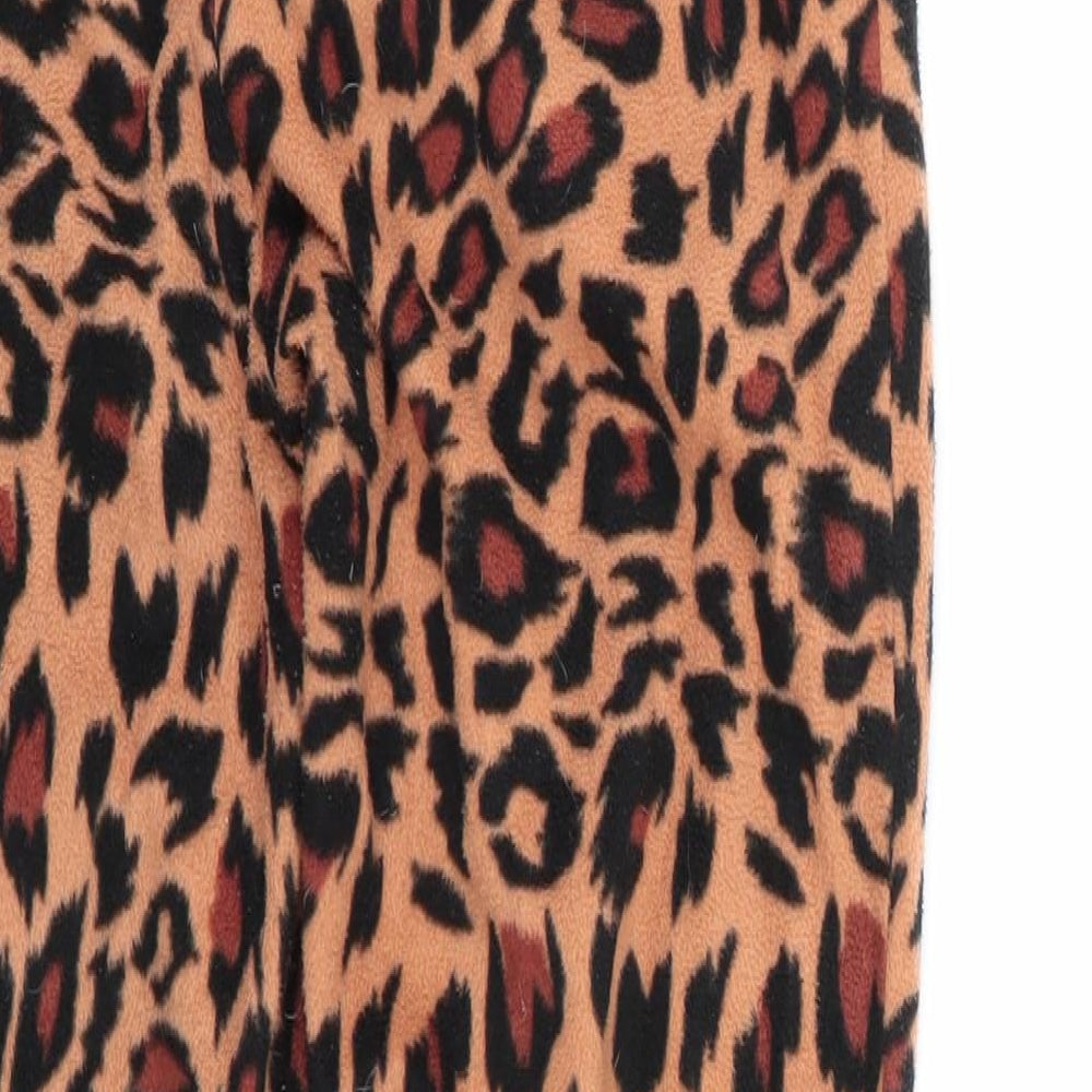 Brand and care label for style it up women’s multicoloured animal print polyester top pyjama pants, size S