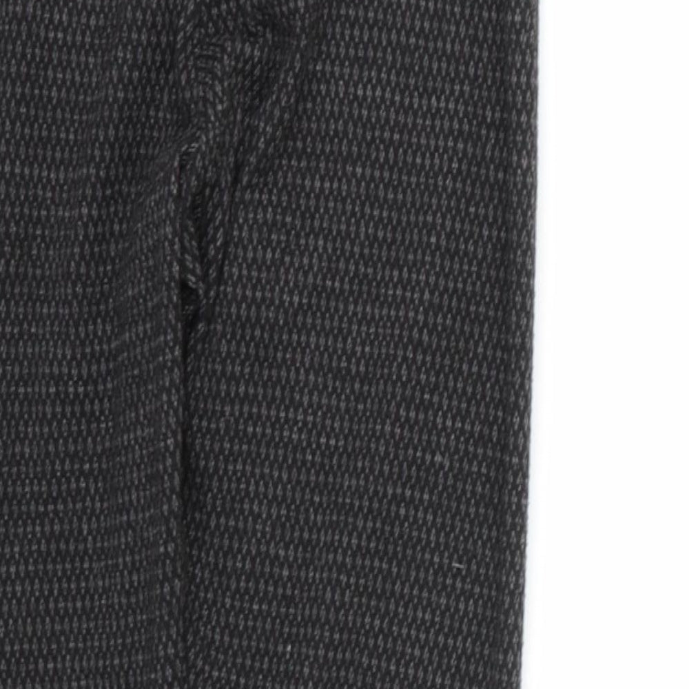Marks and Spencer Womens Grey Geometric Polyester Cropped Leggings Size 10 L22 in