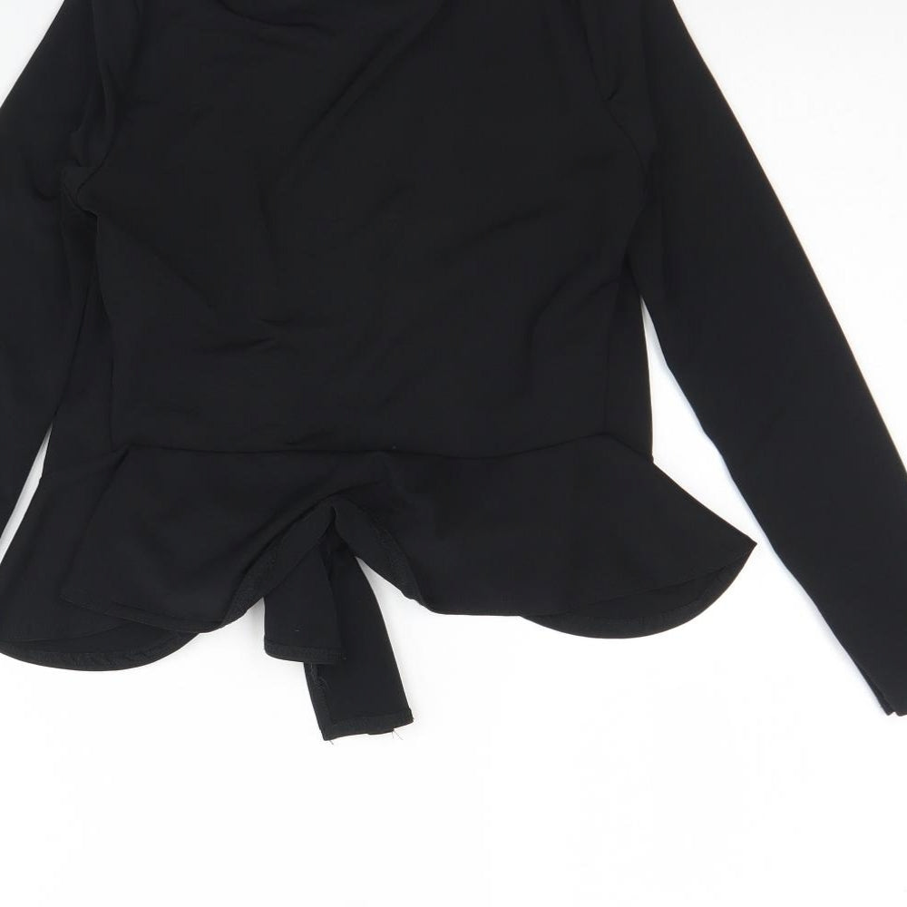 Boohoo Womens Black Jacket Size 6 Tie