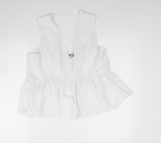 Womens UK Size 16 ASOS White Basic Tank