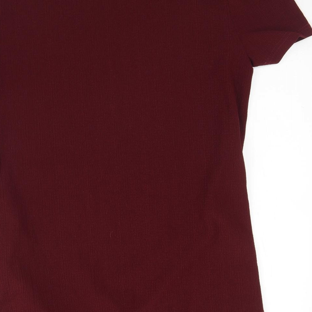 Womens UK Size L Mamalicious Red Basic Blouse