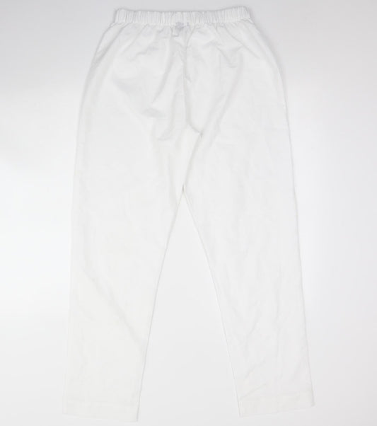 Womens UK Size M Preworn Regular Fit White Trousers