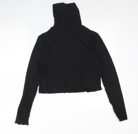 SheIn Womens Black High Neck  Polyester Pullover Jumper Size M