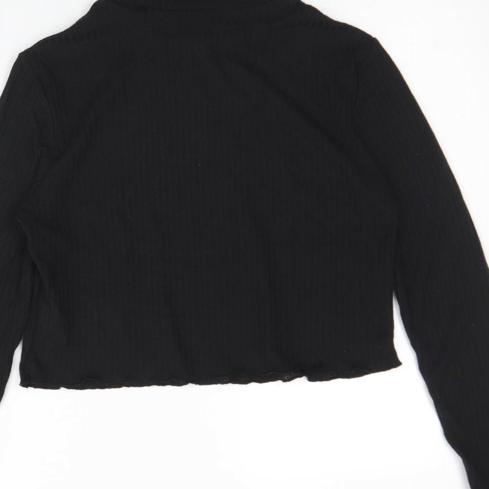 SheIn Womens Black High Neck  Polyester Pullover Jumper Size M