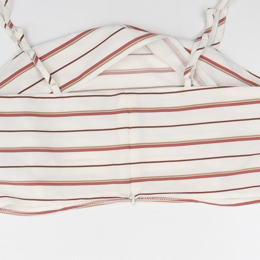 Womens UK Size 10 New Look White Cropped Tank
