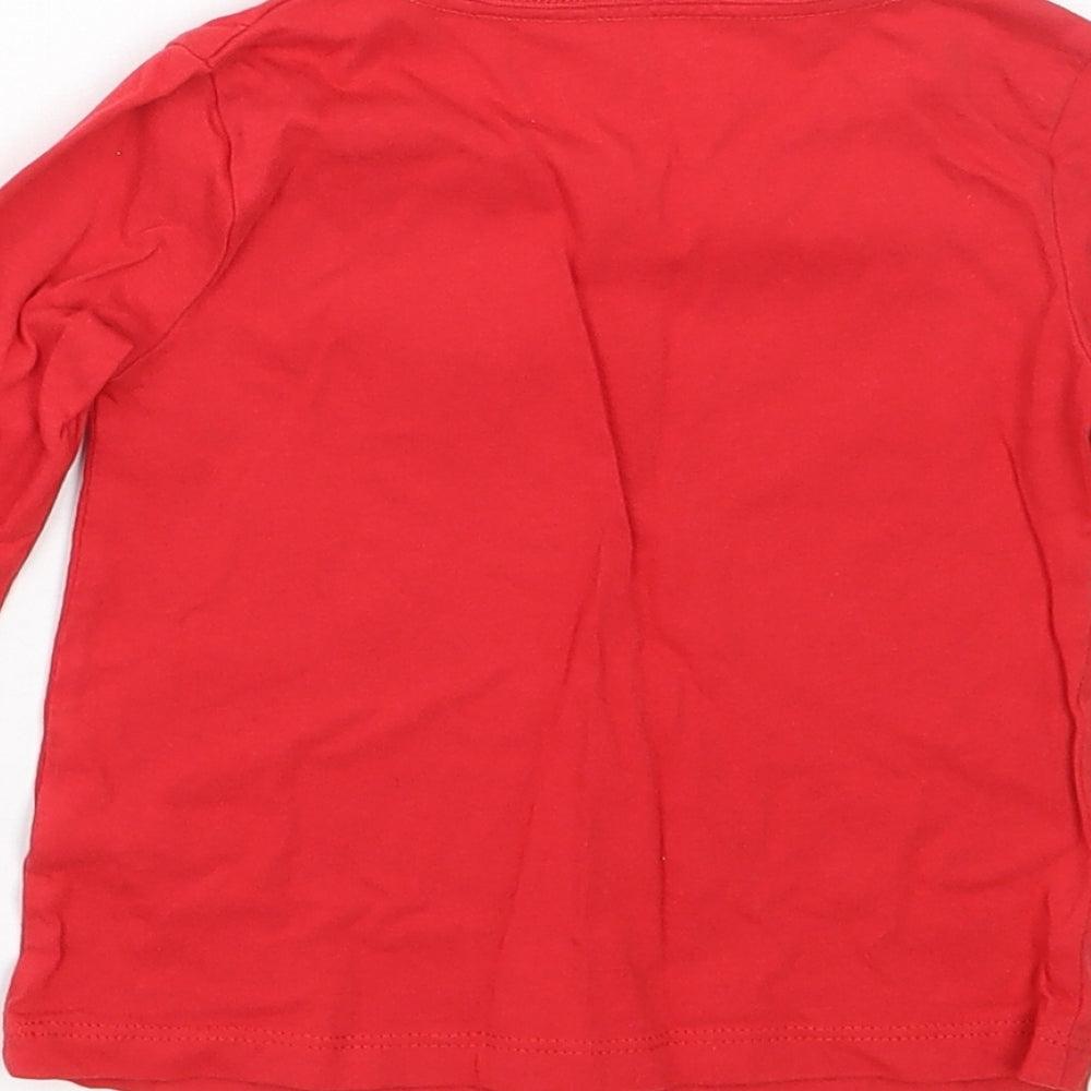Lullaby Girls Red Cotton Cami Pyjama Top Size 12-18 Months - christmas